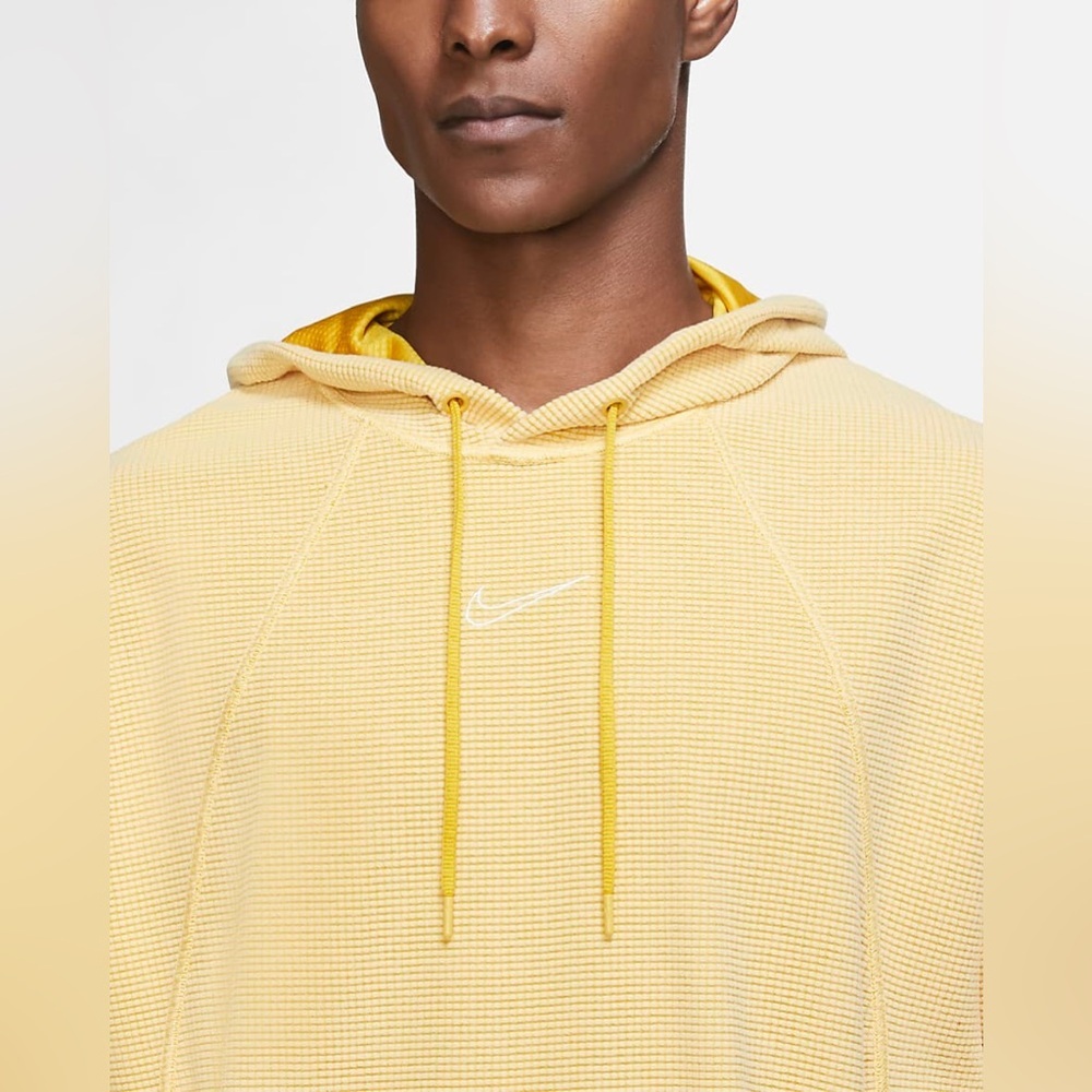 Nike Fleece Pull Over Training Hoodie Yellow Size Medium - Picture 3 of 10